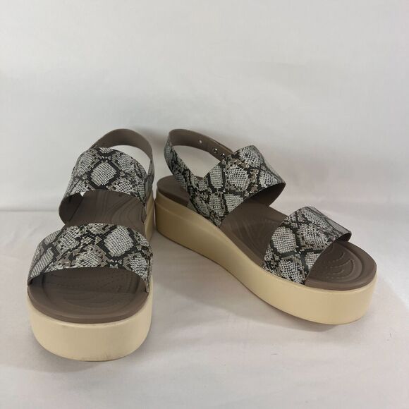 CROCS Shoes - Crocs LiteRide Brooklyn SNAKE Platform Sandal Womens Size 11